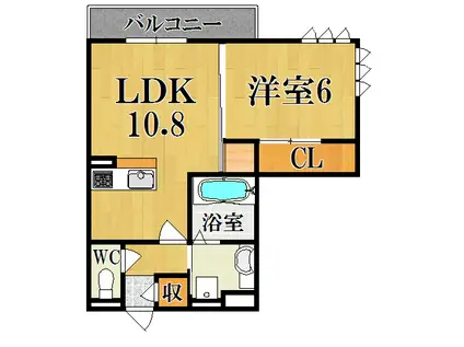グラン ウーヴェルト(1LDK/1階)の間取り写真