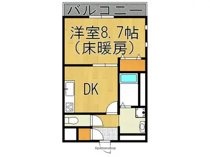 アムール HALEKULANI(1DK/2階)の間取り写真