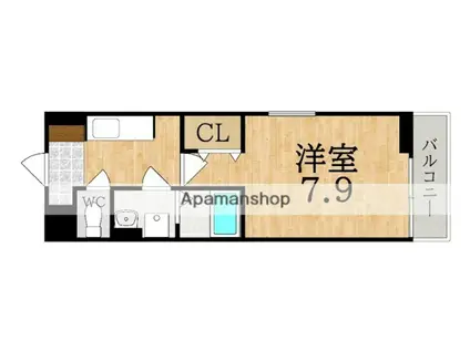 カーサララI(1K/2階)の間取り写真