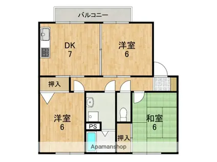 ティエラデルソル(3DK/2階)の間取り写真