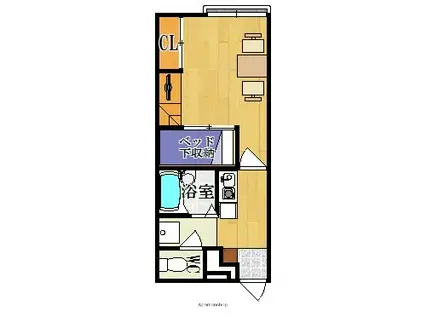 レオパレス俵口ヒルズ(1K/1階)の間取り写真