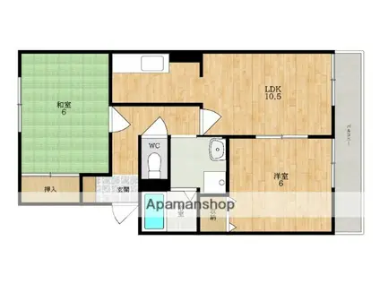 プルミエール代官町(2LDK/3階)の間取り写真