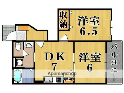 シャルマンII(2DK/1階)の間取り写真