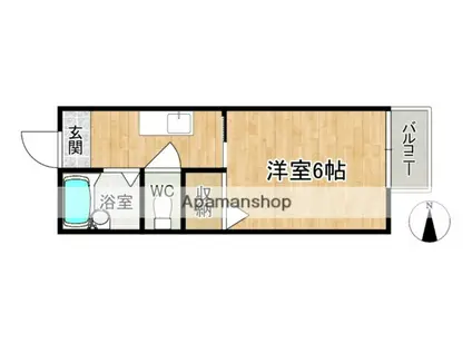 アティック21(1K/1階)の間取り写真