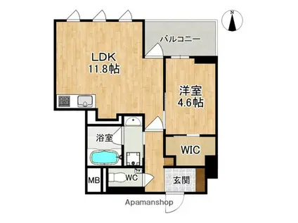 ラヴィーナ奈良(1LDK/2階)の間取り写真