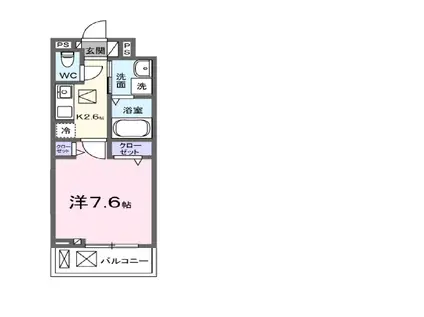 ヒカルサ奈良大森西サウス(1K/1階)の間取り写真