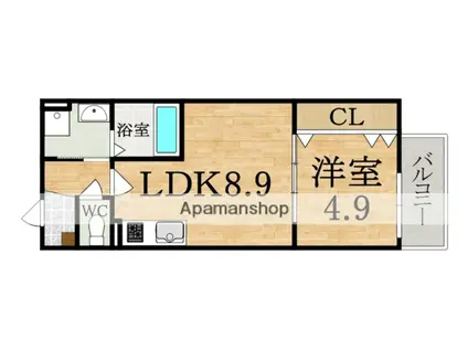 EST東岡町I(1LDK/1階)の間取り写真