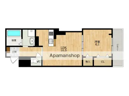 SUNLIT九条平野(1LDK/1階)の間取り写真