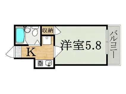 レオパレス美國(1K/2階)の間取り写真