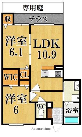 アリスティオ(2LDK/1階)の間取り写真