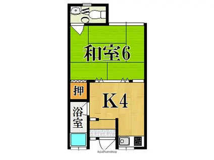 プレジデントハウス(1DK/1階)の間取り写真