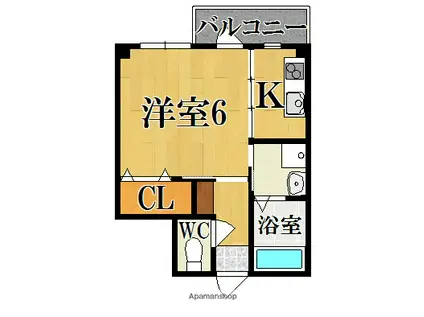 スタシオンドゥ西大寺(1K/3階)の間取り写真