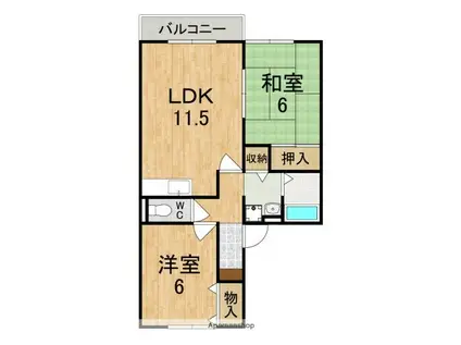 ハイツ水辺の里(2DK/2階)の間取り写真