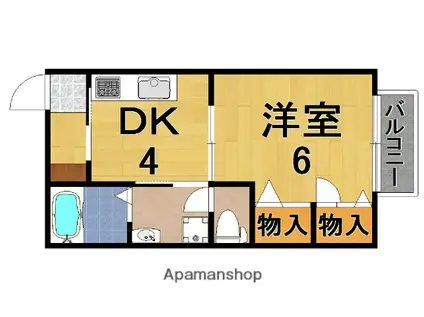 アネックス西ノ京(1DK/2階)の間取り写真