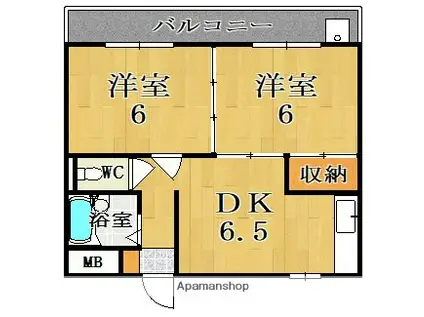 新大宮タカハシ荘(2DK/1階)の間取り写真