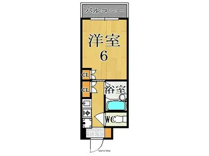 新大宮シティ・パル(1K/5階)の間取り写真