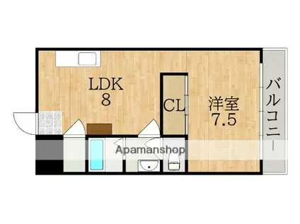 マンション ヒライ(1LDK/2階)の間取り写真