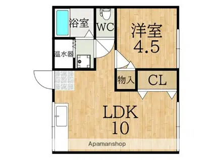 マンション ヒライ(1LDK/3階)の間取り写真