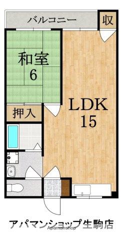 ハイツタンノワ(1LDK/1階)の間取り写真