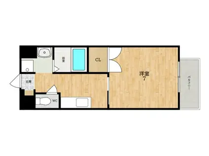 パルコート(1K/1階)の間取り写真