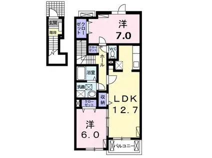 ラフィーネ(2LDK/2階)の間取り写真