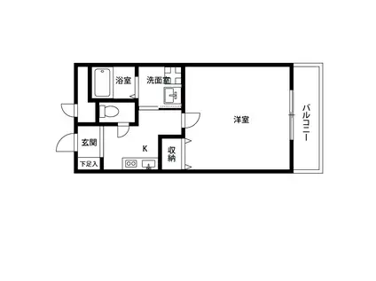 アンプルールフェールヴェルジュ(1K/1階)の間取り写真