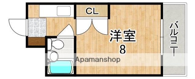 プチハイツ奈良(ワンルーム/1階)の間取り写真