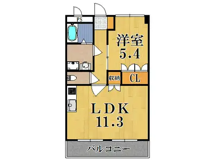 マカナ・ヌイ光台(1LDK/2階)の間取り写真