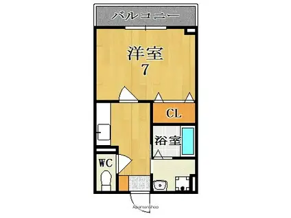 近鉄難波・奈良線 新大宮駅 徒歩10分 2階建 築12年(1K/2階)の間取り写真