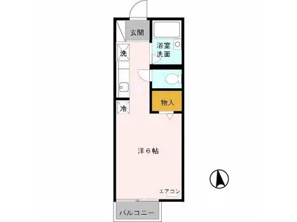 シティパル大宮A棟(ワンルーム/2階)の間取り写真