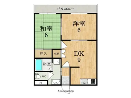 GRANDIR(2DK/2階)の間取り写真