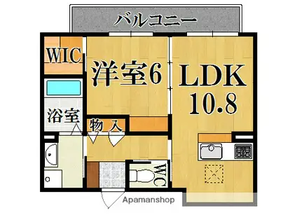 シャーメゾン平城(1LDK/1階)の間取り写真