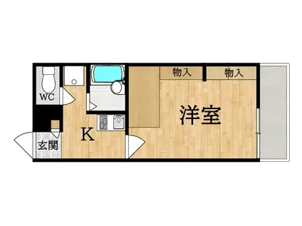 レオパレスLAVISTA(1K/3階)の間取り写真