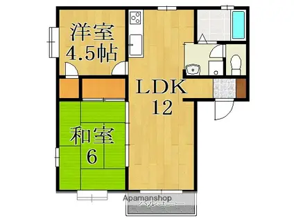 ベルメゾンII(2LDK/1階)の間取り写真