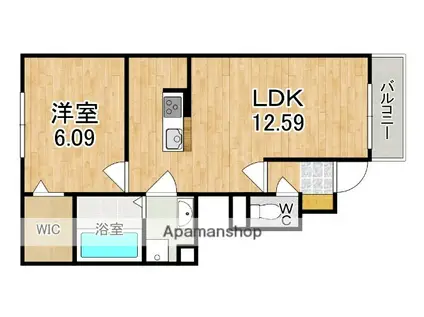 ウインドウII(1LDK/1階)の間取り写真