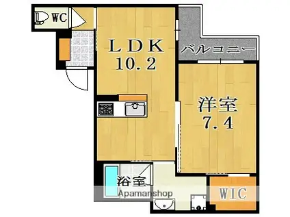 クオリスタ奈良(1LDK/2階)の間取り写真
