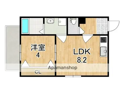 BADGE NARA EKIMAE(1LDK/2階)の間取り写真