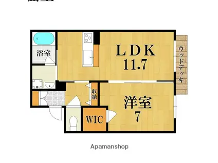 ボヌール メゾン(1LDK/1階)の間取り写真