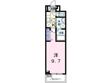 ウエストメゾン北袋1(1K/1階)の間取り写真