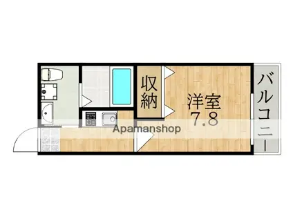 GRADITO富雄駅前 2番館(1K/2階)の間取り写真