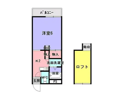 レオパレス緑の香芝(1K/3階)の間取り写真