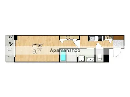 リエゾン学園前(1K/3階)の間取り写真