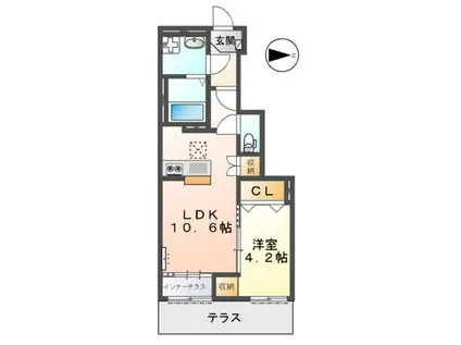 LERA PIRICA(1LDK/1階)の間取り写真