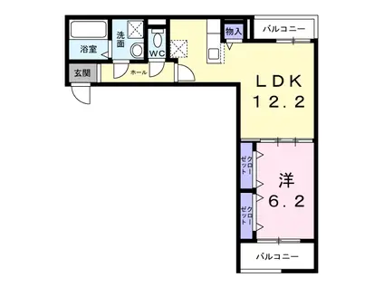 アプリコット4(1LDK/2階)の間取り写真
