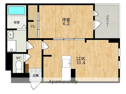 アプリコットIV(1LDK/3階)の間取り写真