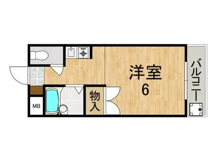 センチュリーアスカ V(1K/4階)の間取り写真