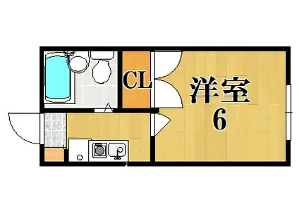 ド・セーブル(1K/2階)の間取り写真