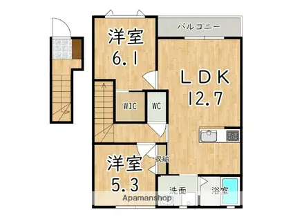 モン・ヴィラージュ(2LDK/2階)の間取り写真