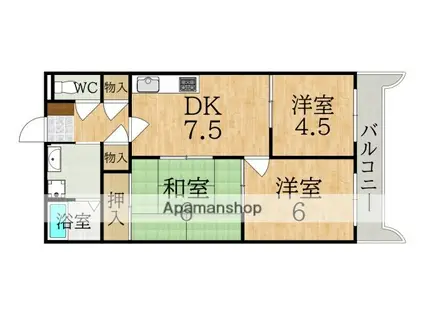 ラ・サンフォニー(2LDK/2階)の間取り写真