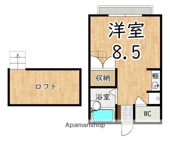シャルマン第2(ワンルーム/2階)の間取り写真